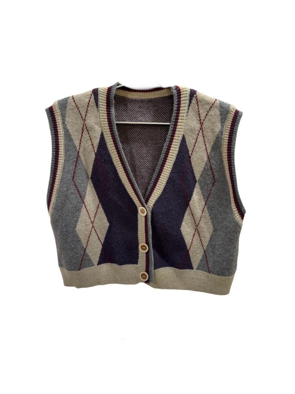 SHEIN Argyle Knit Vest Great for Layering